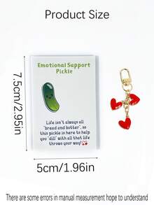 3/1 Set Valentine's Day Theme Keychain Set Creative Gift Idea Three Small Red Heart Keychains + One Sentiment Card Perfect For Holiday Gifting Car Ornament For Your Loved One, Friends, Family, Or Parties - Multicolor - View 6