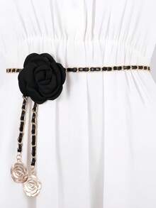 1 Piece Elegant Camellia Waist Chain For Women - Versatile & Casual, Ideal For Daily Commute, Holiday Gifting, Party & Gathering