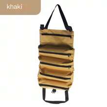 1 buc. Geantă de scule CRILANO rezistentă, tip roll-up - Husă de depozitare din pânză Oxford impermeabilă pentru mecanici, electricieni, dulgheri - Echipament industrial durabil, portabil, elegant, cu compartimente multiple, organizator de scule - Multicolor - Vizualizare 15