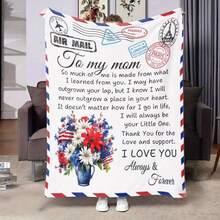Give Me The Most Beautiful Gift For My Mom - A Blanket, With A Retro And Warm Style,Super Soft Flannel Printed  Blanket,As Birthday Gifts, Family, Wedding, Souvenir Blankets, Polyester Blankets Suitable For All Seasons, Washable, Machine Washable, Lightweight, Breathable, Comfortable, Warm, Unique, 280gsm For Him, Her Personalized Ideal Gifts For Her, Perfect Nap, Camping, Travel, Home, Daily Life, Office Decoration, Birthday, Anniversary, Valentine's Day, Thanksgiving, Christmas, Halloween, Mother's Day, Wedding, New Year Gifts ,Sofa,Bed,Car,Bedroom,Living Room,Office,  Outdoor Camping, Beach,Wall Decoration - 多色3 - 查看 1