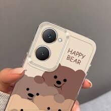 Funda de Teléfono Happy Bear para Vivo Y01 Y02S Y03T Y12S Y15S Y16 Y17S Y20 Y21 Y22 Y27 Y28S 5G Y31 Y33S Y35 Y36 Y53S Y55 5G Y75 5G Y200 V23 V27 Pro V29E V29 Lite V40 V40 Pro Funda de Teléfono Transparente a Prueba de Golpes de TPU de Cobertura Completa Simple y Creativa - Colores mixtos - Ver 11