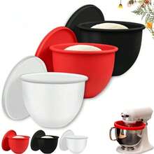 5夸脱硅胶搅拌碗内胆，适用于抬头式和升降式立式搅拌机，适合烘焙和烹饪，无需更换搅拌碗 - 彩色 - 查看 1