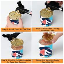 Quick And Easy Stainless Steel Can Opener A Multifunctional Kitchen Tool Easily Open Cans - 黑色 - 查看 4