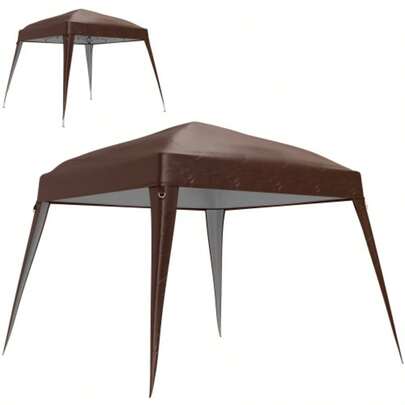 Techo de repuesto Outsunny para carpas de 3x3 m, impermeable, estable y resistente al invierno, para carpas plegables, resistente a la intemperie, lona de repuesto para carpas de fiesta con un solo techo, toldo para carpas de jardín, color café.