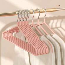 40pcs Adult Non-Slip Coated Hangers, Lightweight Luxury Home Closet Hangers, Suitable For Shirts And Pants, Spring, Minimalist, Summer Tops, Non-Slip Dipped Hangers, Muted Color, Home Use - Pink - View 1