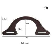 2 pièces Poignées de sac en bois en forme de U, poignées remplaçables décoratives en forme d'arche pour sac tressé/sac bandoulière, accessoires de portefeuille DIY - Multicolore - Voir 11