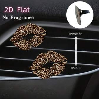 2D einfarbiger Leoparden-Muster Lippen-förmige Acryl Kfz-Lüftungsclip - Innenraum Dekoration (geruchlos), Der Kfz-Lüftungsclip wird zur Innenraumdekoration verwendet, um die Schönheit des Innenraums zu verbessern