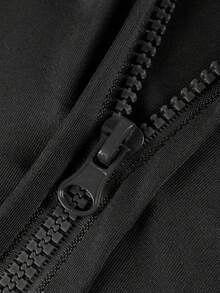 Bộ áo liền quần dài tay có khóa kéo in họa tiết ngày Valentine dành cho nữ của Fall Street Lounge, kiểu dáng thường ngày, gồm 2 mảnh. - Màu xám đen - Xem 6