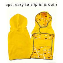 Manteau imperméable pour chien, manteau de pluie réfléchissant, manteau de pluie à double couche pour chien, manteau de pluie pour animaux de compagnie adapté aux petits chiens, veste de pluie pour animaux de compagnie avec capuche respirante - Jaune citron - Voir 2