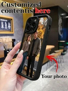 1件客製化情侶照片加厚防震手機殼 保護套 送給妻子/丈夫的禮物 客製化設計 永恆之愛 週年紀念禮物 極簡美學 個性化禮物 獨特禮物 情人節 情侶對款手機殼 - 黑色 - 查看 4