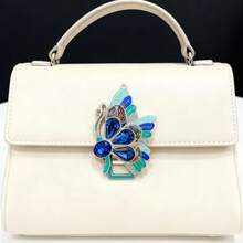 1 件复古宫廷风格水钻镶嵌合金蝴蝶胸针，动物昆虫翻领别针学校办公室配饰衬衫夹克珠宝万圣节衣服别针有趣可爱教师礼物服装配饰包饰圣诞节 - 彩色 - 查看 9