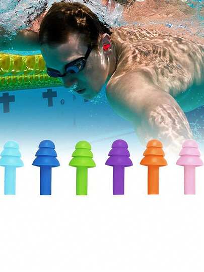 12pcs Spiral Ear Plugs, Noise Blocking Silicone Ear Plugs For Sleeping, Noise Reduction, Swimming, Suitable For Bedroom, Travel, Office, School, Back To School Supplies