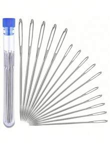 1 Sewing Needle Set -15 Stainless Steel Hand Needles With Storage Tube, Various Sizes Of Clothing Repair Needles, DIY Crafts, Canvas, Silk And Cotton, Sewing Needles, Sewing Machines, Perfect Sewing Supplies For Beginners And Experts - Multicolor - View 2