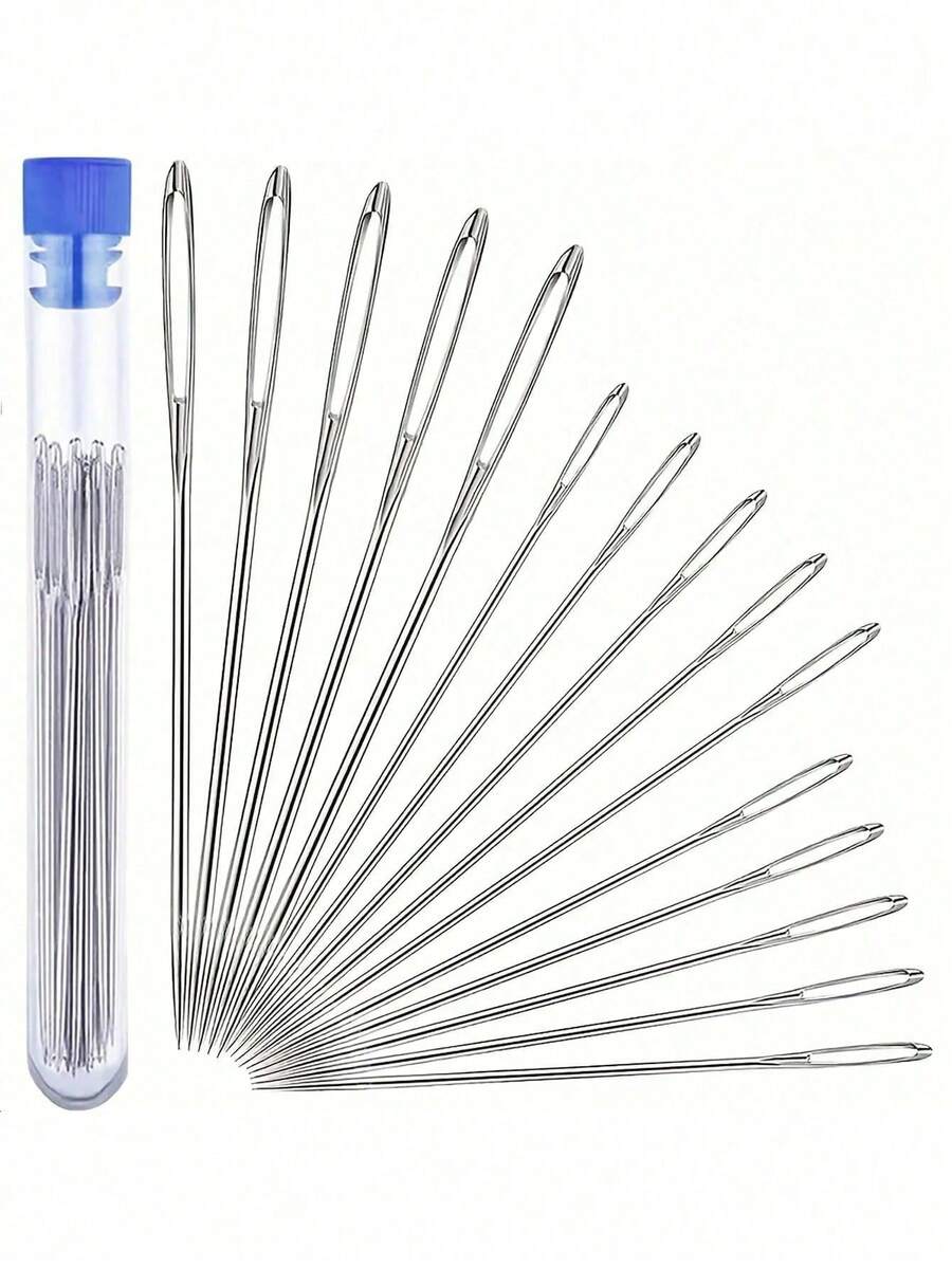 1 Sewing Needle Set -15 Stainless Steel Hand Needles With Storage Tube, Various Sizes Of Clothing Repair Needles, DIY Crafts, Canvas, Silk And Cotton, Sewing Needles, Sewing Machines, Perfect Sewing Supplies For Beginners And Experts
