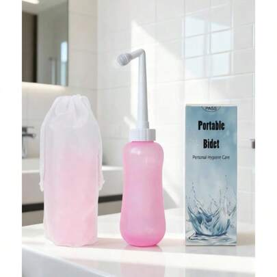 Portable Bidet Travel Large Capacity 450ml(15oz) Personal Toilet Handheld, Bottle For Gentle Postpartum Care And Cleansing, Feminine Care, Bonus Bag