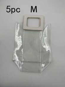 1个加厚透明PVC材质情人节礼品袋、圣诞节和万圣节礼品纪念袋、婚礼礼品糖果盒手提袋、午餐袋 - 彩色 - 查看 10