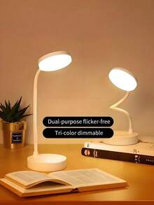 1pc 360° Adjustable Gooseneck USB Reading Light, Bedroom LED Lamp, Eye-Caring Desk Lamp, Bedroom LED Light, Book Light, Bedside Reading Lamp, USB Powered, Dimmable By Long Press - Multicolor - View 3