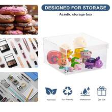 Clear Acrylic Box With Lid, Clear Acrylic Plastic Square Cube Containers Storage Box 5.9x5.9x2.36 Inches/150X150X60mm For Candy Pill And Tiny Jewelry,5.9x5.9x2.36Inches - 5.9x5.9x2.36Inches - View 5