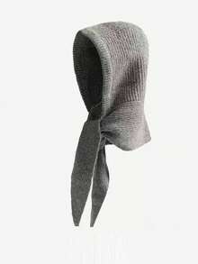 1pc Women's Solid Color Triangular Hooded Scarf Cowl Neck Warmer, Cute & Street Style, Versatile, Knitted Hat For Autumn/Winter, Suitable For Indoor And Outdoor Commute Outfits