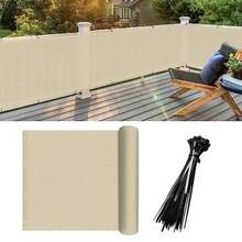 Opaque Privacy Fence, Waterproof Balcony Privacy Screen Cover - UV Protection, Suitable For Apartment Railings, Outdoor Patios, Platforms, Porches (Beige) - Beige - View 12