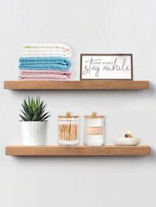 2 piezas de 10 onzas Organizadores de baño, aptos para brochas de maquillaje, hilo dental, dispensador de almohadillas, con tapas de bambú - Multicolor - Ver 4