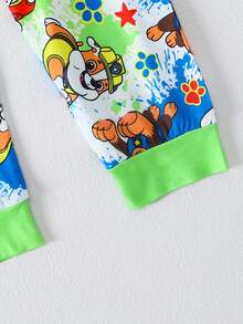 Paw Patrol 两件套汪汪队立大功男童睡衣套装，可爱卡通狗狗印花蓝绿色圆领长袖T恤和抽绳长裤，男童休闲睡衣，适合日常穿着和作为圣诞礼物 - 藍色 - 查看 7