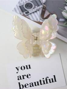 1个可爱蝴蝶亚克力发夹，复古宫廷风格，优雅双层翅膀，适合派对和所有季节的时尚发夹，优雅发饰，休闲发卡，优雅爪夹，夏季海滩度假必备。 - 彩色 - 查看 12