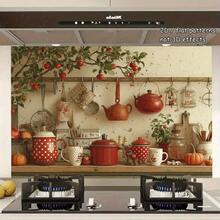 1pc 2D Apple Kitchen PVC Wall Sticker, Easy To Apply, Durable, High Quality Decal Suitable For Home Decor, Kitchen Interior Decoration And Modern Home Decoration - Multicolor - View 8