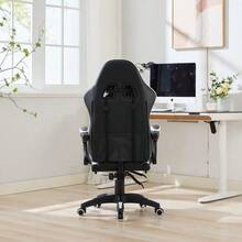 Gaming Chairs - White+Black + Upholstered + Foam - View 7