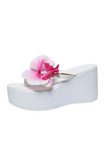 Women's Wedge Platform Preppy Bohemian Bow Casual Holiday Fashion Sandals - White - View 3
