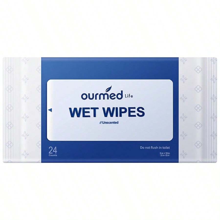 Extra Large 8 X 10 Thick Aloe Shower Wipes For Adults - Rinse-Free Body Cleansing Wipes Ideal For Elderly Care Camping Hiking Gym And Travel Use No Rinse Needed Unscented 24 Count - 無香型 - 查看 1