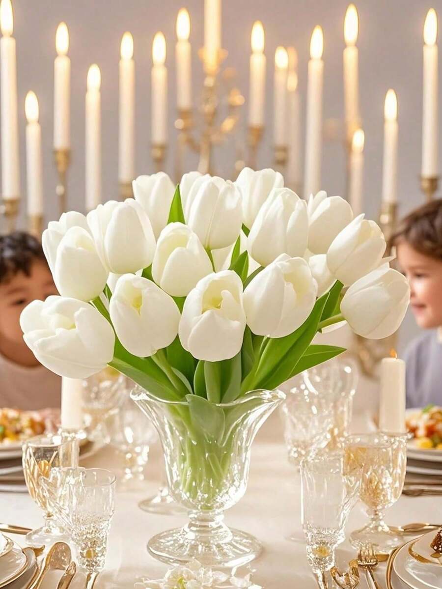 1/5/10/20pcs Lifelike Gradient Pink Artificial Tulips, Suitable For Home Decor, Valentine's Day Gift, Hotel, Party, Wedding, Tabletop Decoration, Beautiful Scentless