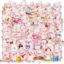 50pcs Pink Piggy, Self-Adhesive, Reusable, Irregular Shape, Suitable For Scrapbooks, Laptops, Cars, Water Bottles, Mobile Phones - Mixed Colors, Compatible With Plastic Surfaces, Perfect Gift - Multicolor - View 12