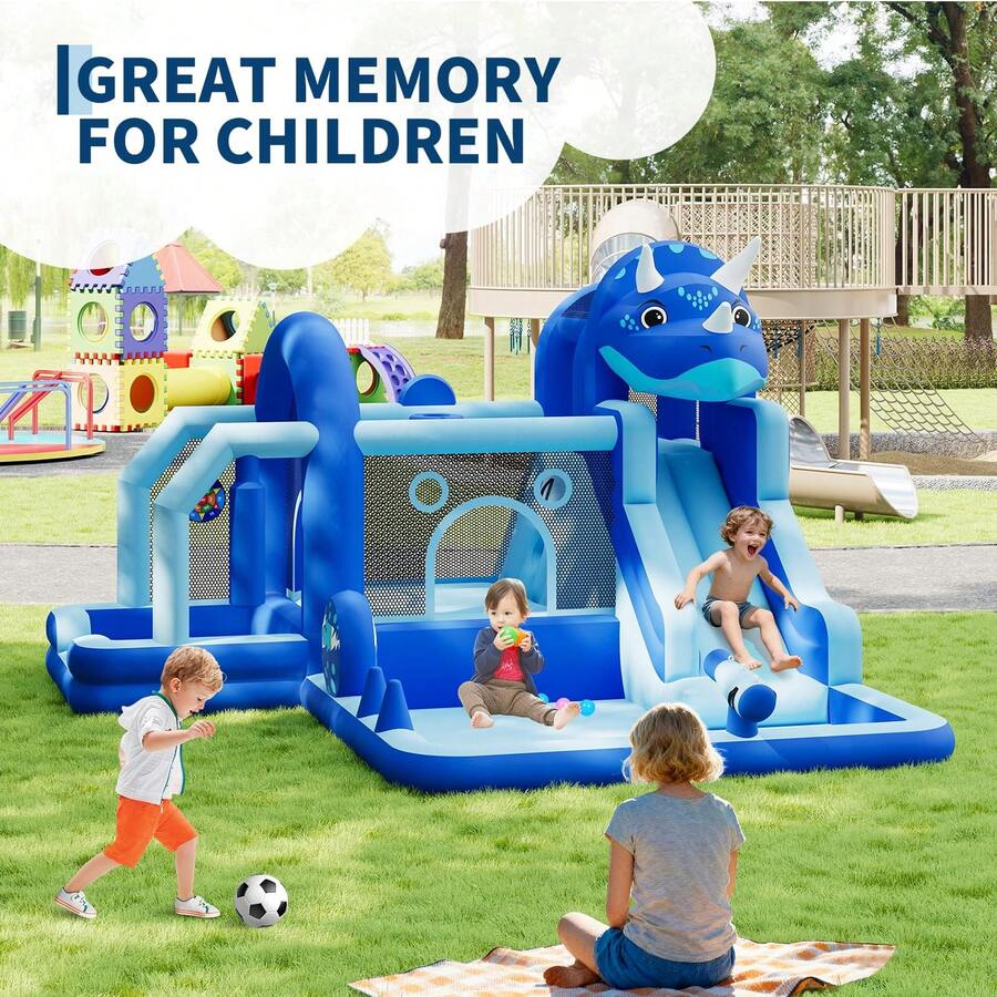 Kids Freestanding Slides - 藍色 - 查看 1