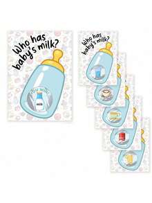 粉色和蓝色性别揭晓游戏卡片、刮刮乐彩票、婴儿派对用品、桌面游戏装饰品、婴儿派对装饰品、惊喜公告礼物 - 彩色 - 查看 3