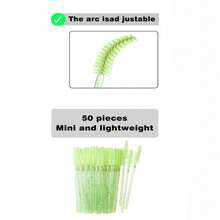 50Pcs Eyelash Extension & Eyebrow Brushes – Disposable Crystal Mascara Wands (4 Colors Available) For Makeup - 綠色 - 查看 4