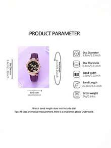 6/5pcs Women's Fashionable And Elegant Butterfly Pattern Dial Quartz Watch, Suitable For Women To Wear, Paired With Butterfly Jewelry Necklace, Bracelet, Ring And Earring Set, Perfect As A Birthday/Holiday Gift For Women, Suitable For Daily Life Such As Returning To School, Parties And Travel. Christmas Gifts, Graduation Season, Valentine's Day, Perfect Gifts For Ladies - Multicolor - View 9