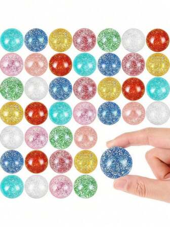 30pcs Shiny Bouncy Ball Set (Student Version) 27mm Rubber Bouncy Balls, 6 Vibrant Colors - Great For Party Favors, Gift Bag Fillers, Easter Basket Stuffers, Rewards And Prizes