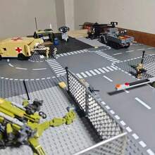 Fits Well With Our Existing HUIZDQ Jouet EnfantPack Base Plates For Street Street Building Toy Compatible With All Major Brands, 10 X 10 Inches (Grey) Small Particle Highway Building Blocks Basic Toys City Street Road Pavement Splicing Building Blocks