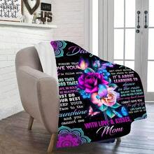 Give Me The Most Beautiful Gift For My Mom - A Blanket, With A Retro And Warm Style,Super Soft Flannel Printed  Blanket,As Birthday Gifts, Family, Wedding, Souvenir Blankets, Polyester Blankets Suitable For All Seasons, Washable, Machine Washable, Lightweight, Breathable, Comfortable, Warm, Unique, 280gsm For Him, Her Personalized Ideal Gifts For Her, Perfect Nap, Camping, Travel, Home, Daily Life, Office Decoration, Birthday, Anniversary, Valentine's Day, Thanksgiving, Christmas, Halloween, Mother's Day, Wedding, New Year Gifts ,Sofa,Bed,Car,Bedroom,Living Room,Office,  Outdoor Camping, Beach,Wall Decoration - Nhiều màu 5 - Xem 3