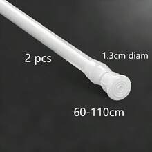 Thanh treo rèm và rèm tắm điều chỉnh hiện đại - Thanh kéo dài chịu lực cao, không cần khoan, thích hợp cho phòng tắm, tủ quần áo, cửa sổ, giá treo khăn - Phụ kiện trang trí nhà cửa bằng thép và nhựa cho phòng tắm. - trắng - Xem 14