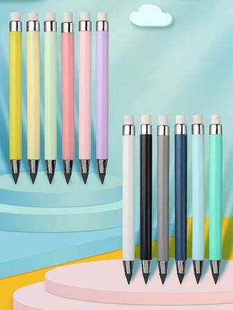 13/12/6支装无限量彩色铅笔套装（带橡皮擦） - 永久性，无需削尖，HB硬度，非常适合素描、绘画和学习，学校用品 | 彩色铅笔 | 耐用铅笔，铅笔套装