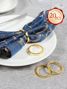 4-24 chiếc vòng kim loại trơn đơn, kẹp giữ khăn ăn thích hợp cho đám cưới, tiệc, trang trí bàn ăn - Vàng - Xem 10
