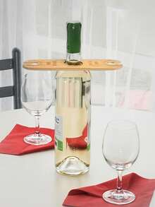 1/2/3pcs Wooden Wine Rack, Creative Personalized Wooden Craft, Ideal Gift For Wine Lovers, Bar Accessories - Holds 1 Bottle Of Wine And 2 Wine Glasses