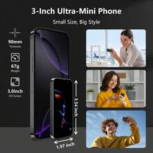 SOYES 1PCS - 3G Mini rosa Smartphone . Descarga aplicaciones a través de Wifi. Pantalla táctil de alta definición de 3.0 pulgadas. Smartphone pequeño para estudiantes. Batería de 1000mAh. 2GB de RAM + 16GB de ROM. Sistema Android. Mejor regalo creativo para fiestas, regalos de cumpleaños. Teléfono mini en colores negro / rosa / azul. - Negro - Ver 5