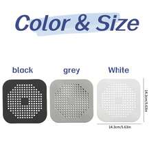 5pcs Hair Catcher Drain Covers, Shower Drain Filter, Sink Strainer, Bathtub Drain Protector, Kitchen Sink Drain Stopper, Bathroom Floor Drain Trap, Home Accessories, Suction Cup Drain Mat, Kitchen & Bathroom Clog Preventing Hair Filter, 1/3/5pcs Bathroom Accessories Bathroom Tools