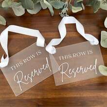 1pc "Reserved" Acrylic Signage For Wedding Ceremony, Reserved Seat Indicator - Multicolor - View 1