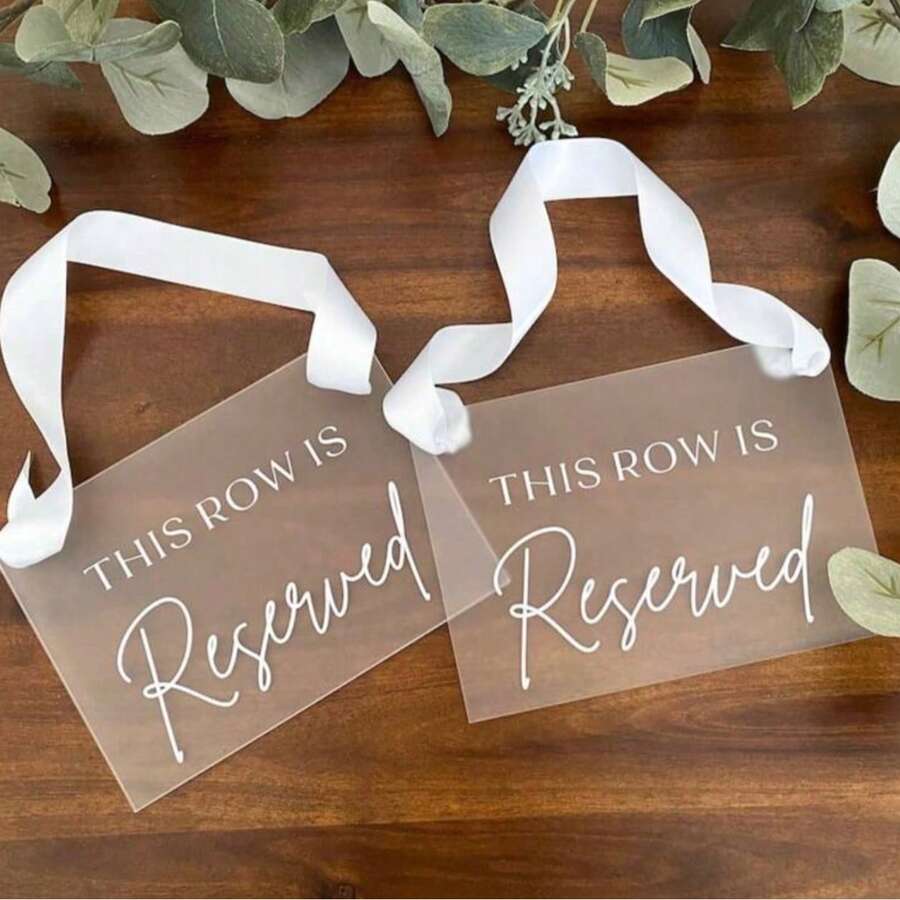 1pc "Reserved" Acrylic Signage For Wedding Ceremony, Reserved Seat Indicator - Multicolor - View 1