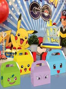 DOBBLE 8pcs/16pcs Party Candy Boxes, Cartoon Character Pattern Foldable Gift Bags, Suitable For Holiday, Birthday Party Supplies, Gift Packaging Boxes, Tote Bags - Multicolor - View 4