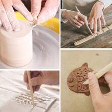 5/8/11/41pcs Wooden Handle Pottery & Sculpture Tool Set, Suitable For Ceramic, Polymer And Plastic Clay - Non-Powered Carving, Shaping And Modeling Tool Kit